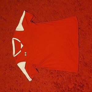 Red and white dri fit underarmour shirt boys size XL